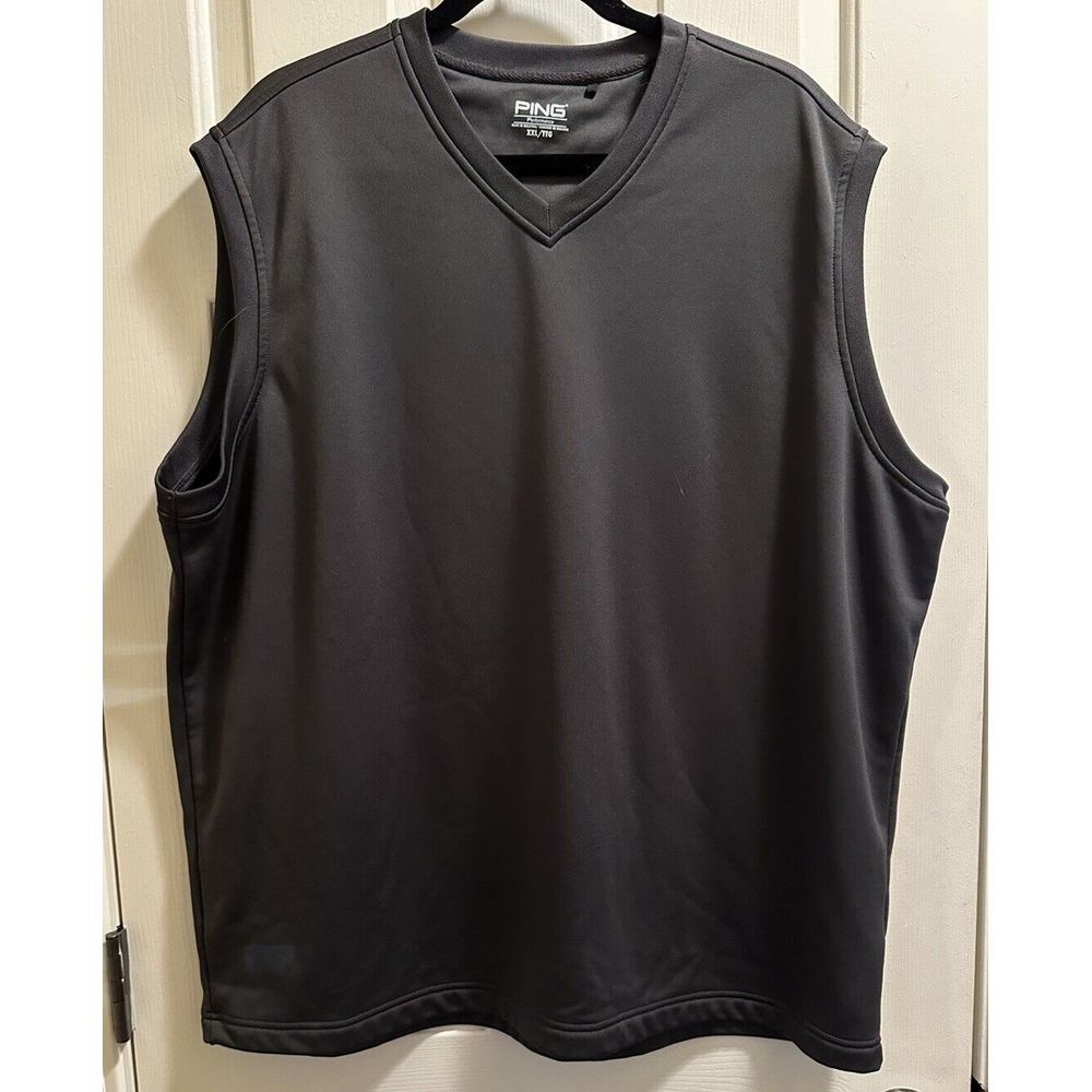Ping Performance Vest‎ Mens XXL Gray Solid Golf Polyester Sleeveless Adult Men